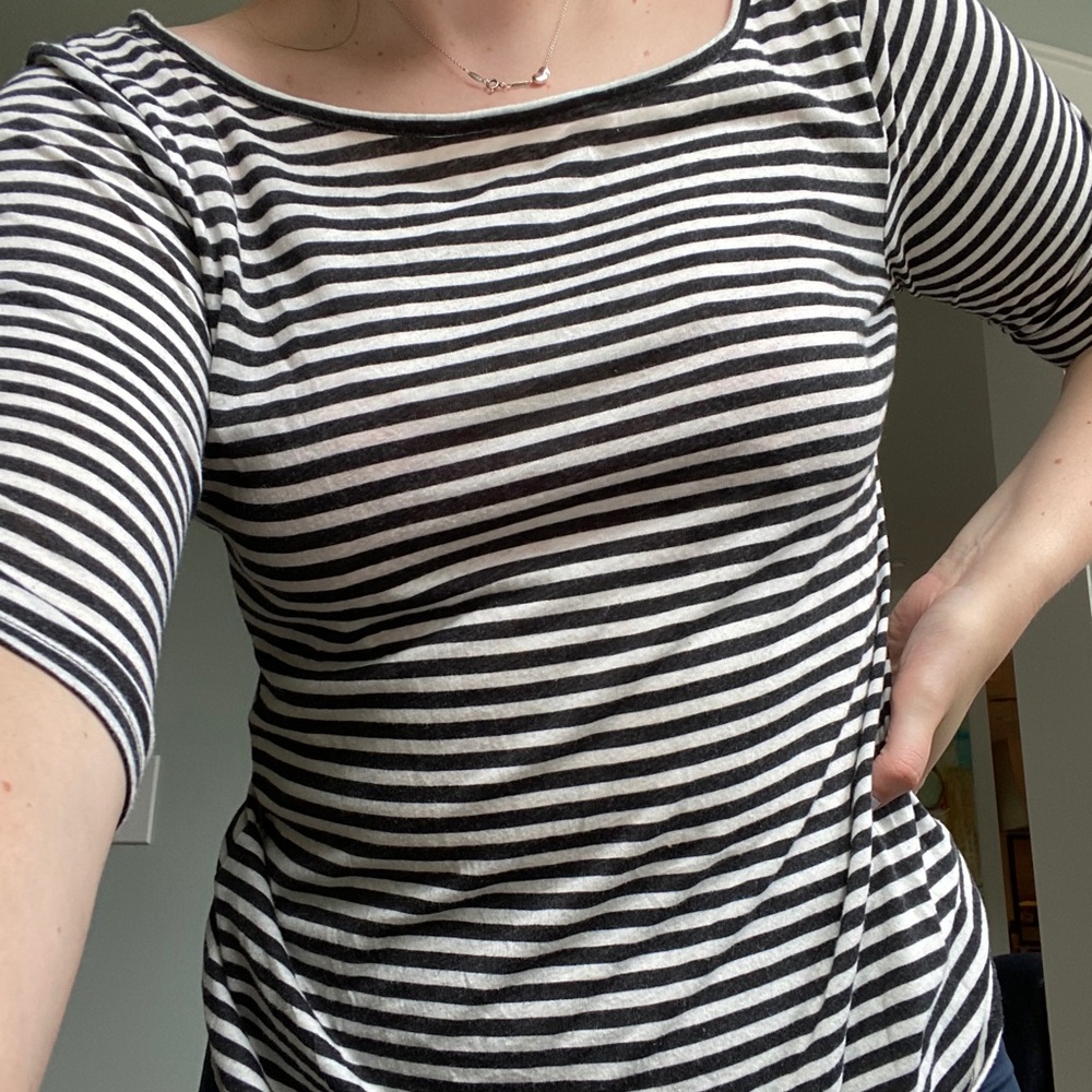 UO BDG stripped mid-sleeve shirt